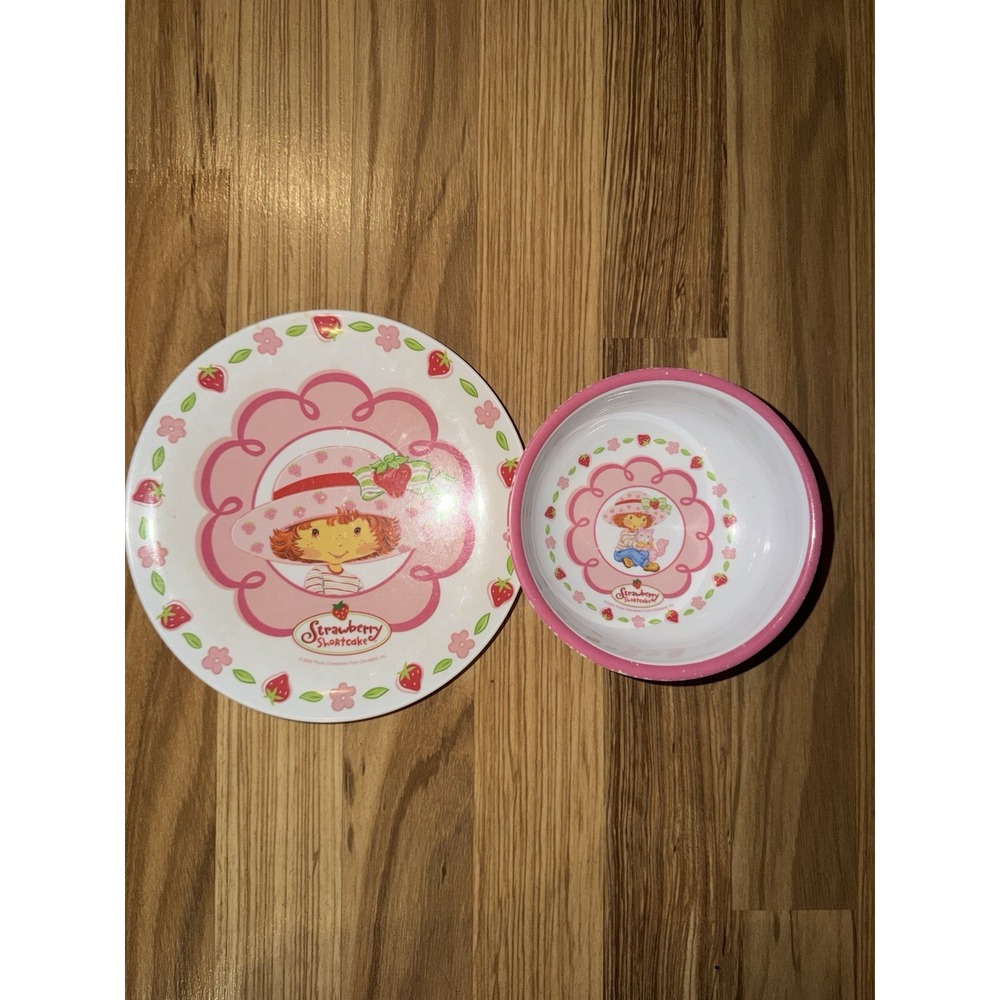 VTG 2003 Strawberry Shortcake 2 Piece Dinnerware Set Plate Bowl